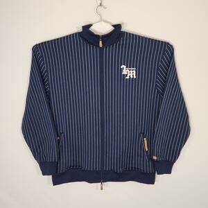 Live‎ Mechanics Full Zip Vertical Pin Striped Blue Men's Size 3XL